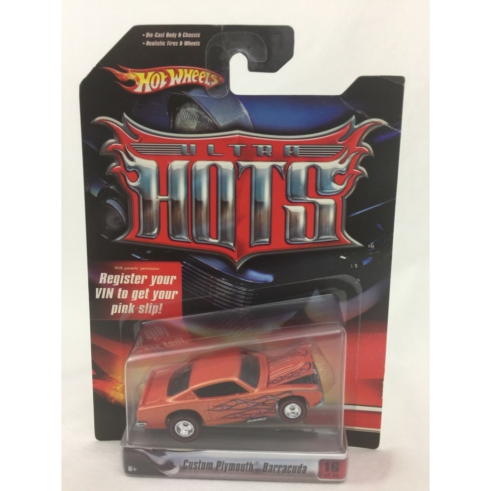 Hot Wheels Ultra‎ Hots Custom Plymouth Barracuda Rubber Tires Diecast 1/64 Scale